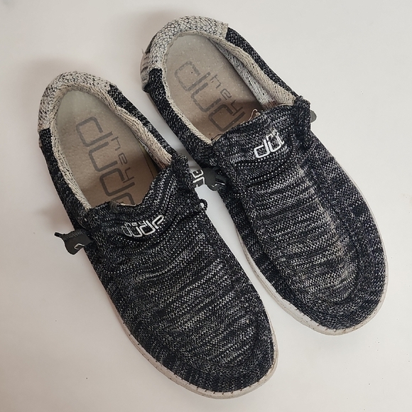 Hey Dude Shoes - Hey Dude Wally Stretch Meteorite Sz 8L/6.5M Unisex Slip-on Boat Loafer Shoes